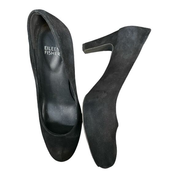 Eileen Fisher Heels Women's 6.5 Suede Round Toe 3” Block Casual Shoe 6 1/2 - Picture 2 of 6